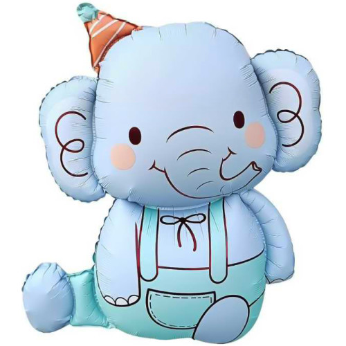 Воздушный шар Слоник в колпачке, Голубой-1