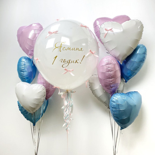 Композиция воздушных шаров на годовасие-1