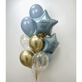 Букет воздушных шаров ретро голубой