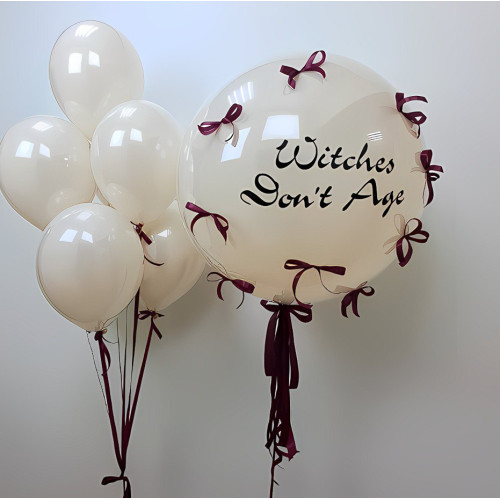 Композиция воздушных  шаров зеркально бежевая-1