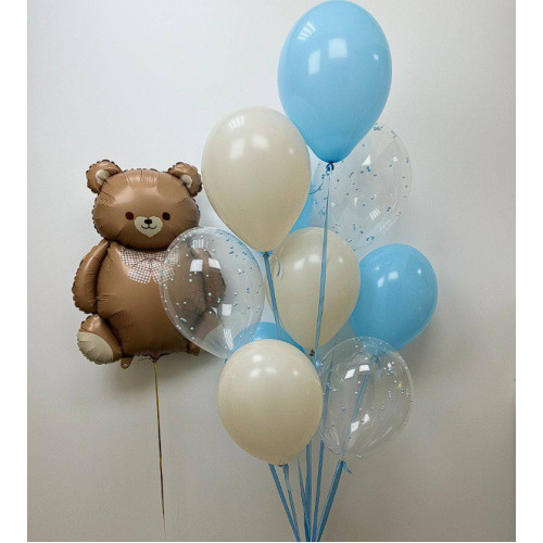 Композиция воздушных шаров милый мишка-1