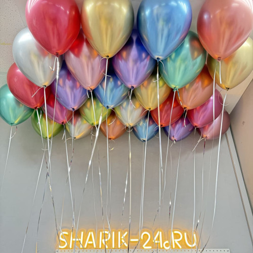 Хромированные воздушные шары хром разноцветные-1