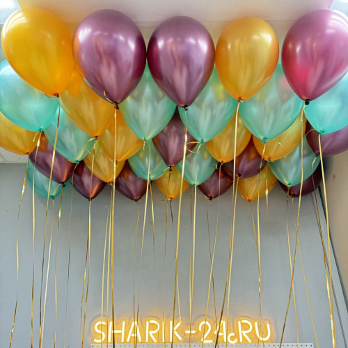 Шарики металлик цвет: золото, бургундия, тиффани-1