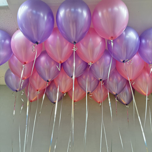 Шарики металлик розовые и сиреневые-1