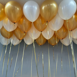 Шары металлик цвет - золото и белый перламутр