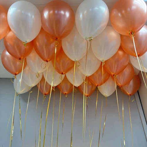 Шарики металлик цвет: розовое золото, белый перламутр-1