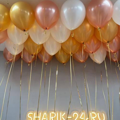 Шарики металлик цвет: золото, белый, розовое золото-1