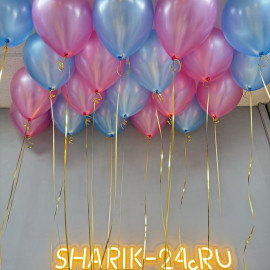 Воздушные шары металлик цвет: розовый, голубой