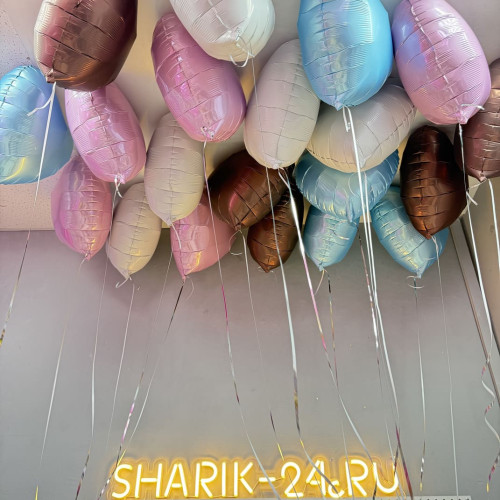 Воздушные шары сердечки цвет: белый, розовый, голубой, коричневый-1