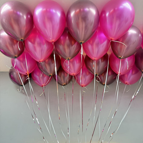 Шары металлик цвет: фуксия, бургундия-1