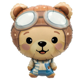 Фольгированный шар медведь пилот