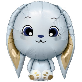 Фольгированный шар милый зайка голубой