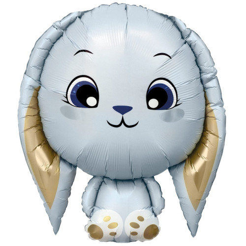 Фольгированный шар милый зайка голубой-1