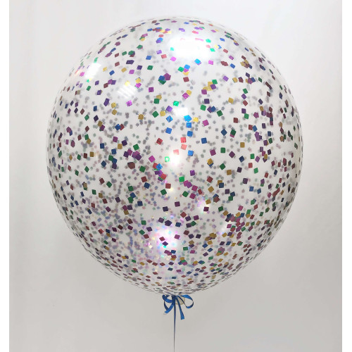 Большой прозрачный шар 61 см с разноцветным конфетти-1