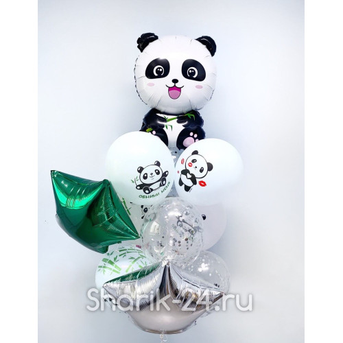 Букет из шаров панда с бамбуком-1