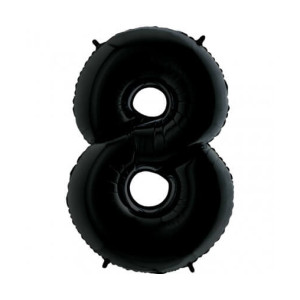 Воздушный шар цифра 8 черная