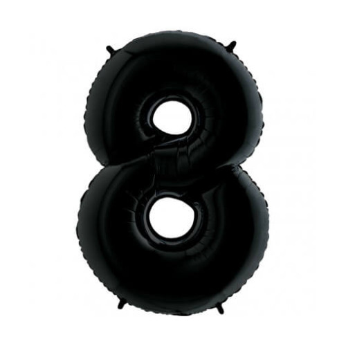 Воздушный шар цифра 8 черная-1