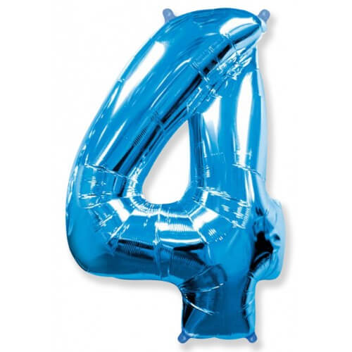 Воздушный шар цифра 4 Синяя
