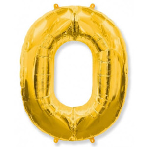 Воздушный шар цифра 0 золото