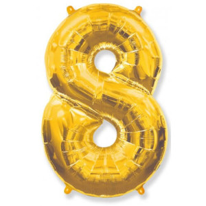 Воздушный шар цифра 8 золото