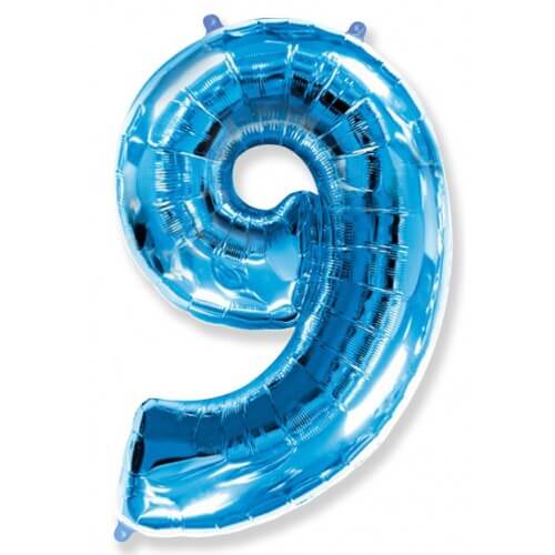 Воздушный шар цифра 9 Синяя