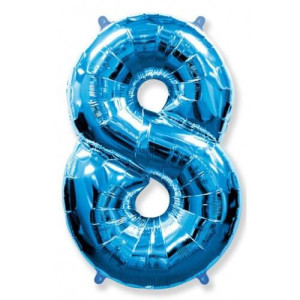 Воздушный шар цифра 8 синяя