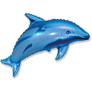 Воздушный шар дельфин голубой