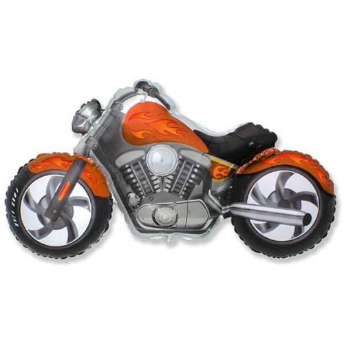 Фольгированный шар Мотоцикл оранжевый