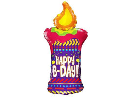 Фольгированный шар С днем рождения свеча