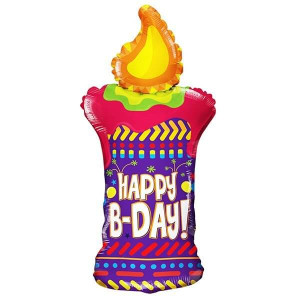 Фольгированный шар с днем рождения свеча
