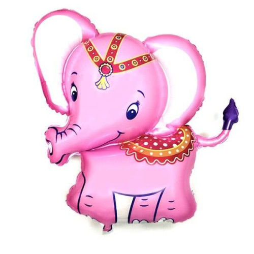Фольгированный шар слонёнок розовый-1