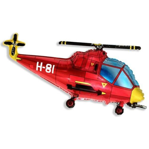 Фольгированный шар Вертолет красный