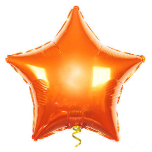 Воздушный шар звезда оранжевая