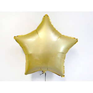 Воздушный шар звезда золото сатин