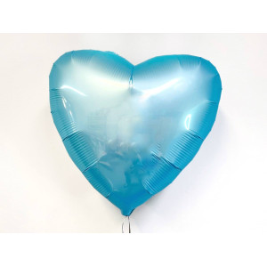 Воздушный шар сердце голубое сатин