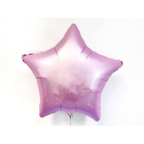Воздушный шар звезда розовая сатин-1