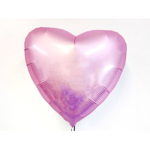 Воздушный шар сердце розовый сатин