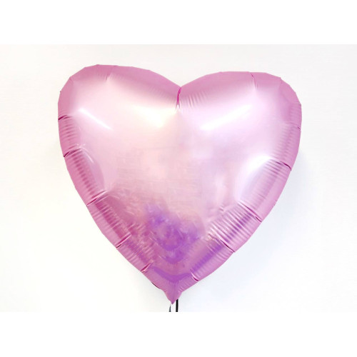 Воздушный шар сердце розовый сатин