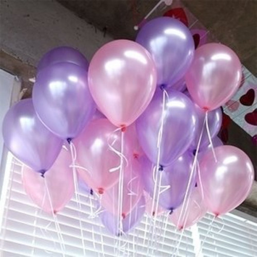 Воздушные шары металлик (Розовые, сиреневые)-1