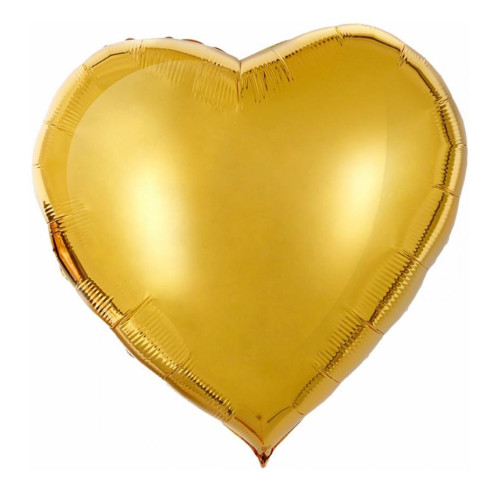 Большой воздушный шар сердце золото