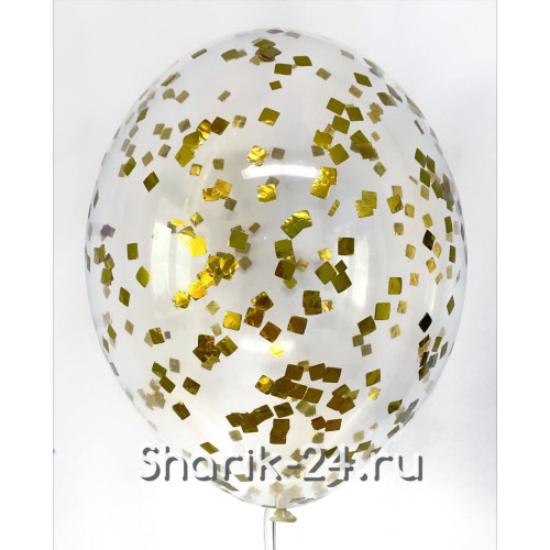 Воздушные шары с конфетти золото-1