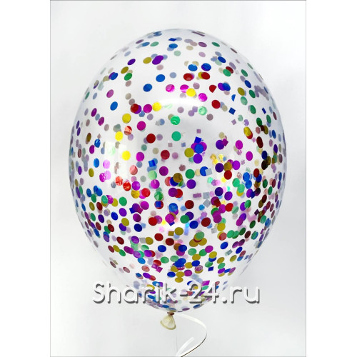 Воздушные шары с конфетти разноцветные-1
