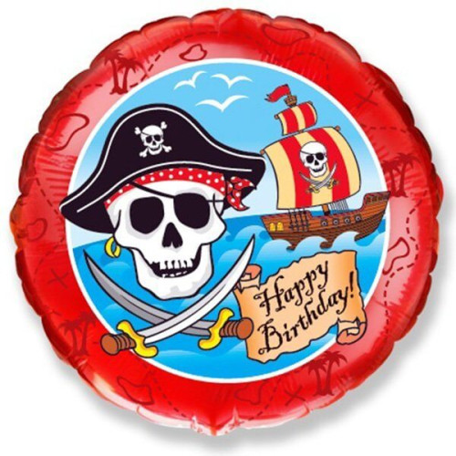 Фольгированный шар С Днём Рождения Пираты