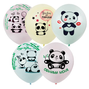 Воздушные шары панды macaroons