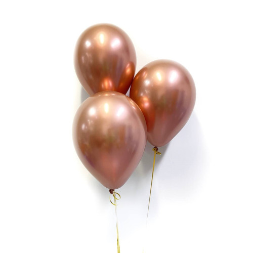 Воздушные шары хром розовое золото-1