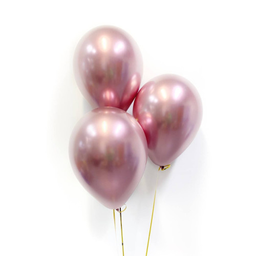 Воздушные шары хром розовый-1