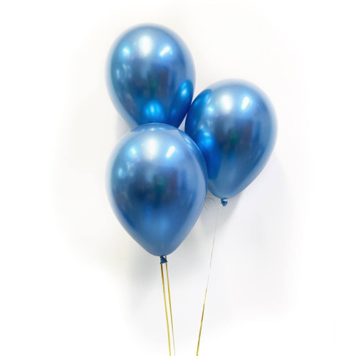 Воздушные шары хром синий-1
