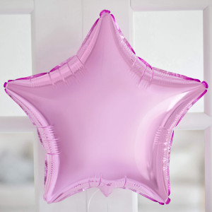 Воздушный шар звезда розовая